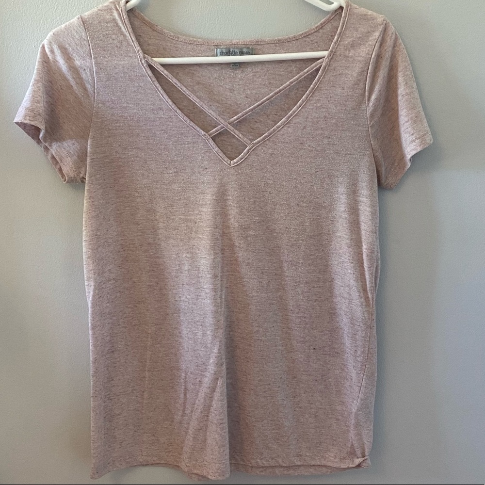 light pink crossed blouse